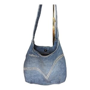 Levi's Vintage denim hobo style, 90s grunge sequin design, bow on top of strap